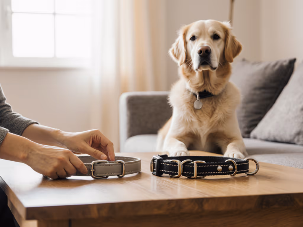 handler_testing_two_collar_types_with_dog_in_home_setting